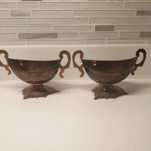 Vintage Brass Decorative Bowls with Handles